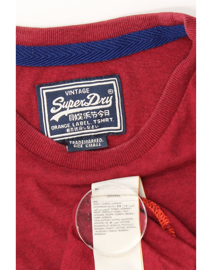 Superdry Mens T-Shirt Top Small Red Cotton