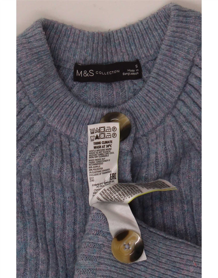 Marks & Spencer Cardigan court surdimensionné pour femme UK 10 Petit Bleu