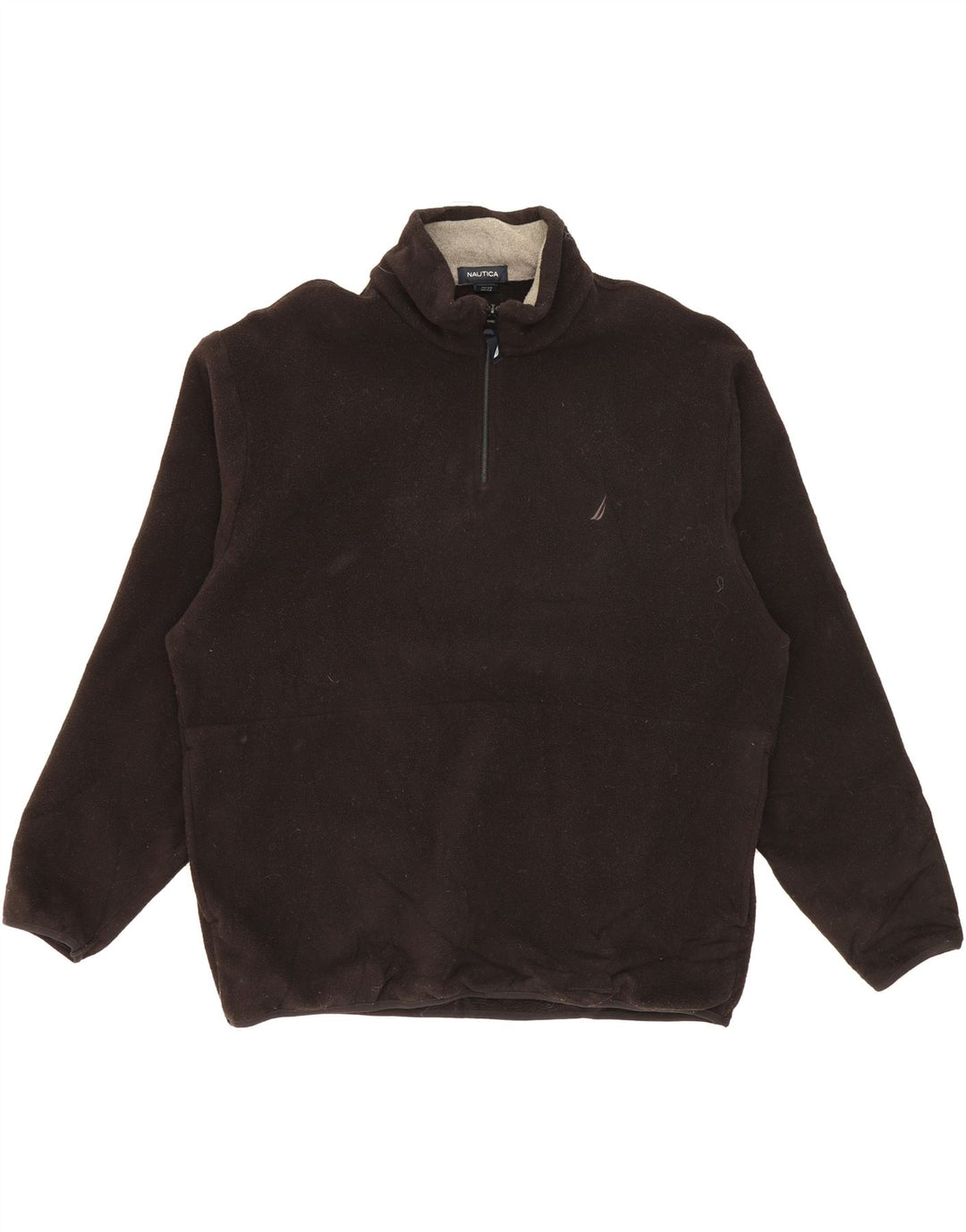 NAUTICA Mens Zip Neck Fleece Jumper XL Black Polyester Vintage Nautica and Second-Hand Nautica from Messina Hembry 