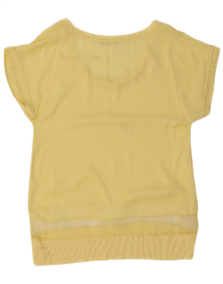 Zara Womens Blouse Top UK 10 Small Yellow