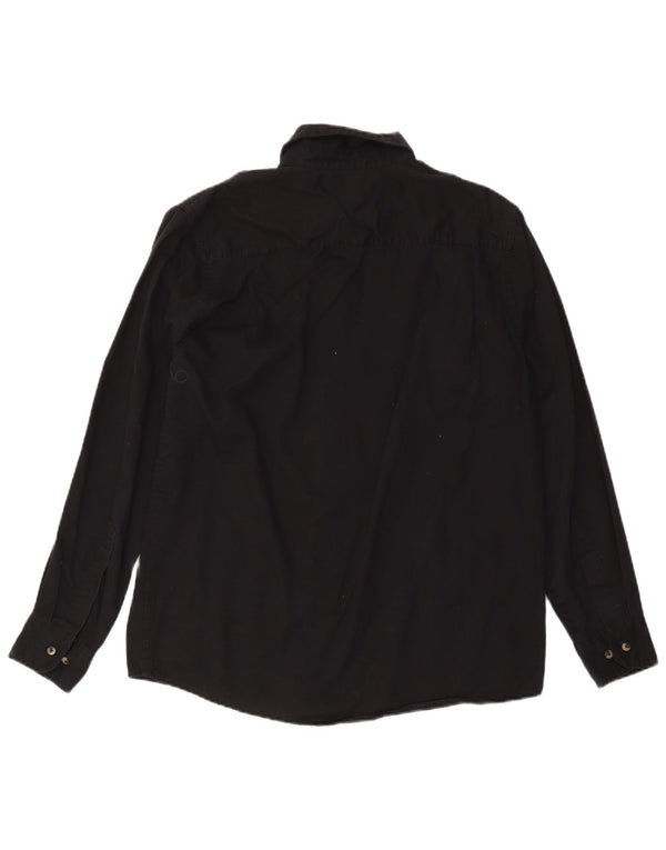 Wrangler Mens Shirt Medium Black Cotton
