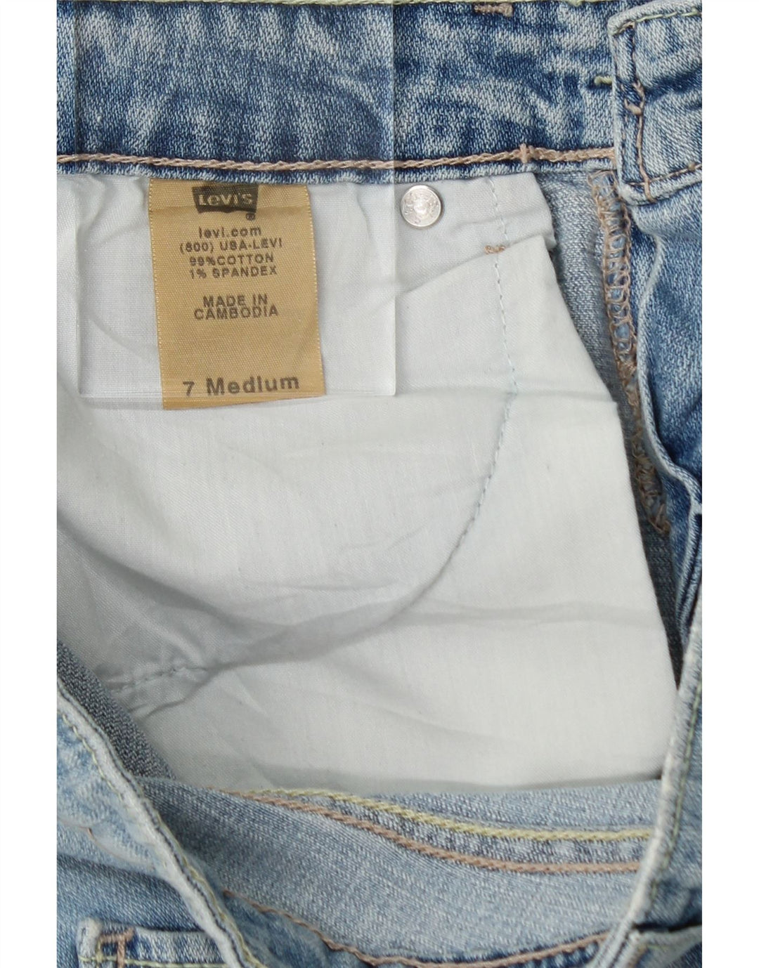 LEVI'S Womens Super Low Slim Jeans US 7 Medium W30 L29 Blue Cotton Vintage Levi's and Second-Hand Levi's from Messina Hembry 