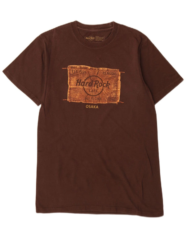 Hard Rock Cafe Mens Osaka Graphic T-Shirt Top Small Brown Cotton