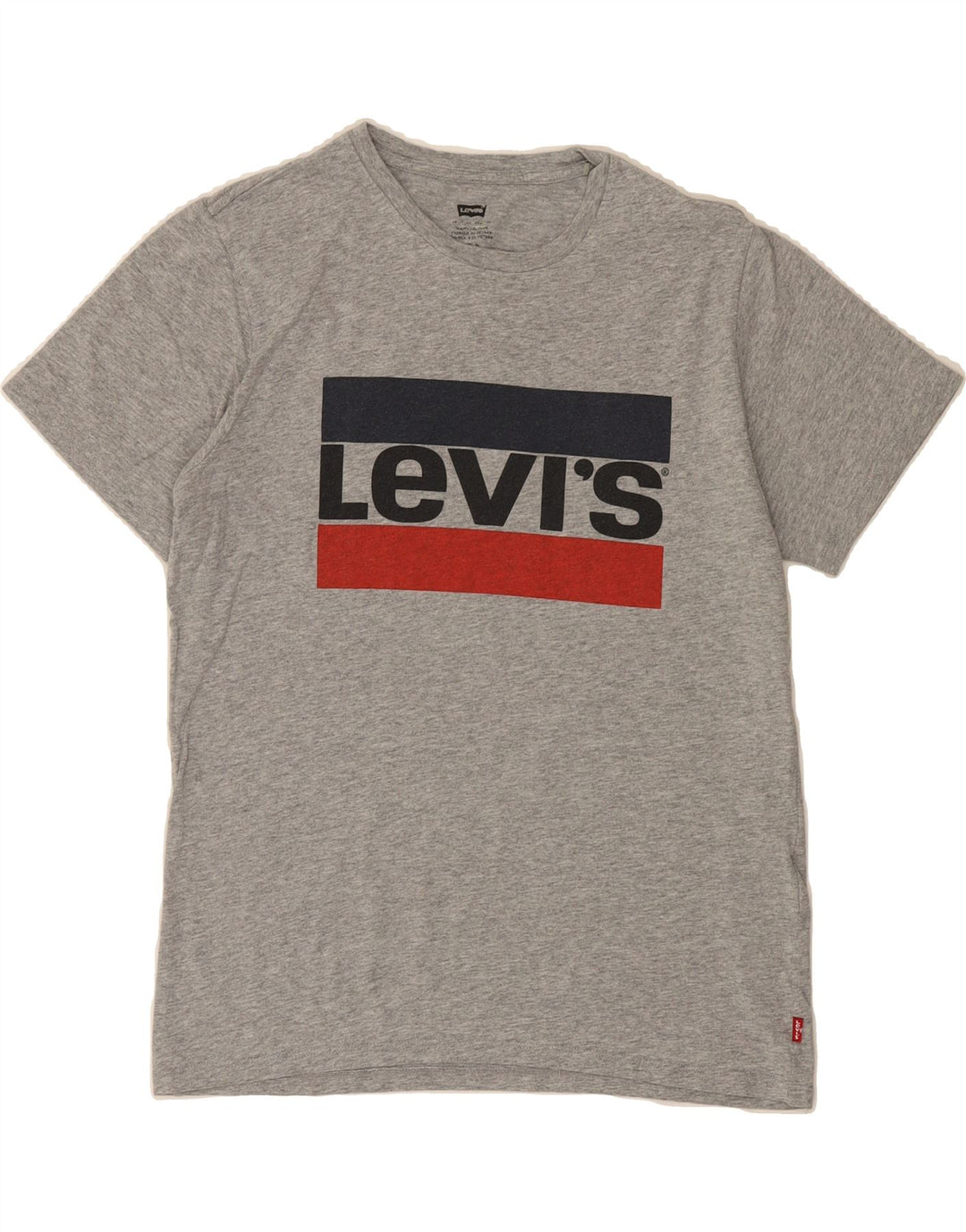 LEVI'S Mens Graphic T-Shirt Top Small Grey Cotton Vintage Levi's and Second-Hand Levi's from Messina Hembry 