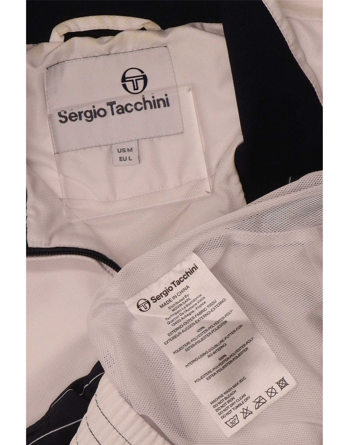 Мужская спортивная куртка Sergio Tacchini, средний белый цвет, цветной блок