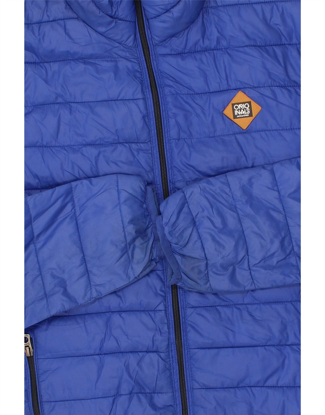 JACK & JONES Mens Padded Jacket UK 36 Small Blue Nylon Vintage Jack & Jones and Second-Hand Jack & Jones from Messina Hembry 