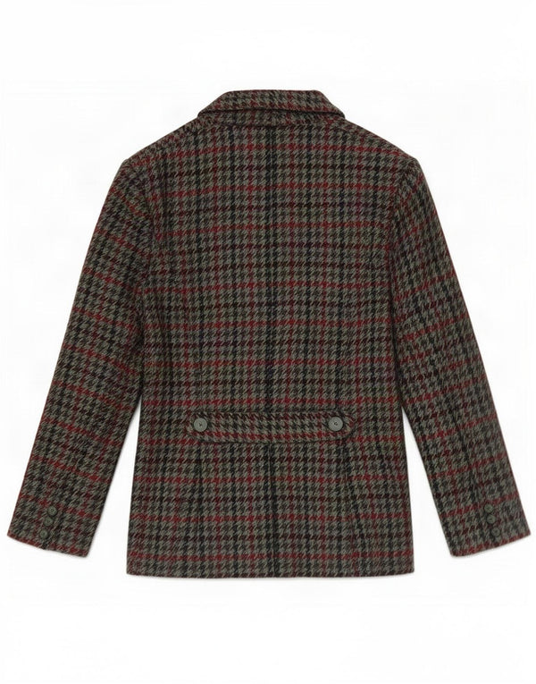 Veste Blazer Femme Vintage UK 12 Pied De Poule Multicolore Moyen