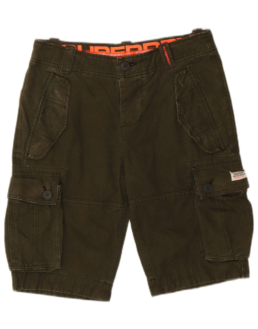 Superdry Mens Cargo Shorts Small W29 Khaki Cotton