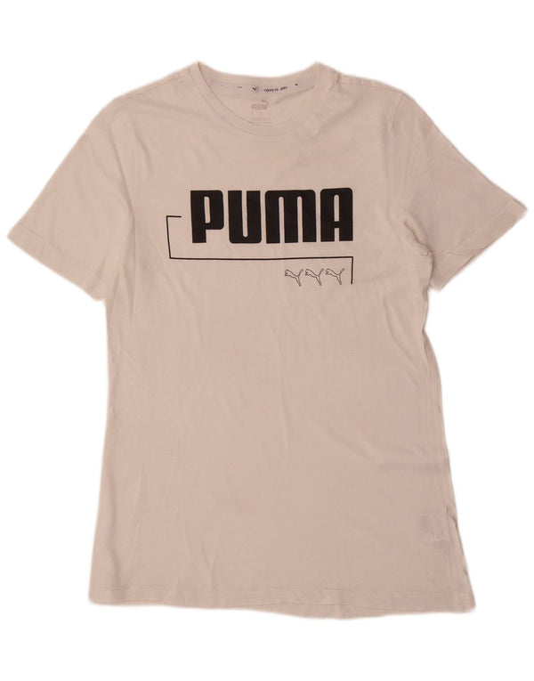 Puma Mens Graphic T-Shirt Top Small White