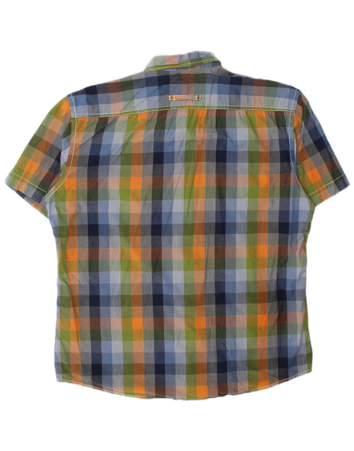 Camel Active Mens Short Sleeve Shirt Large Multicoloured Check Cotton