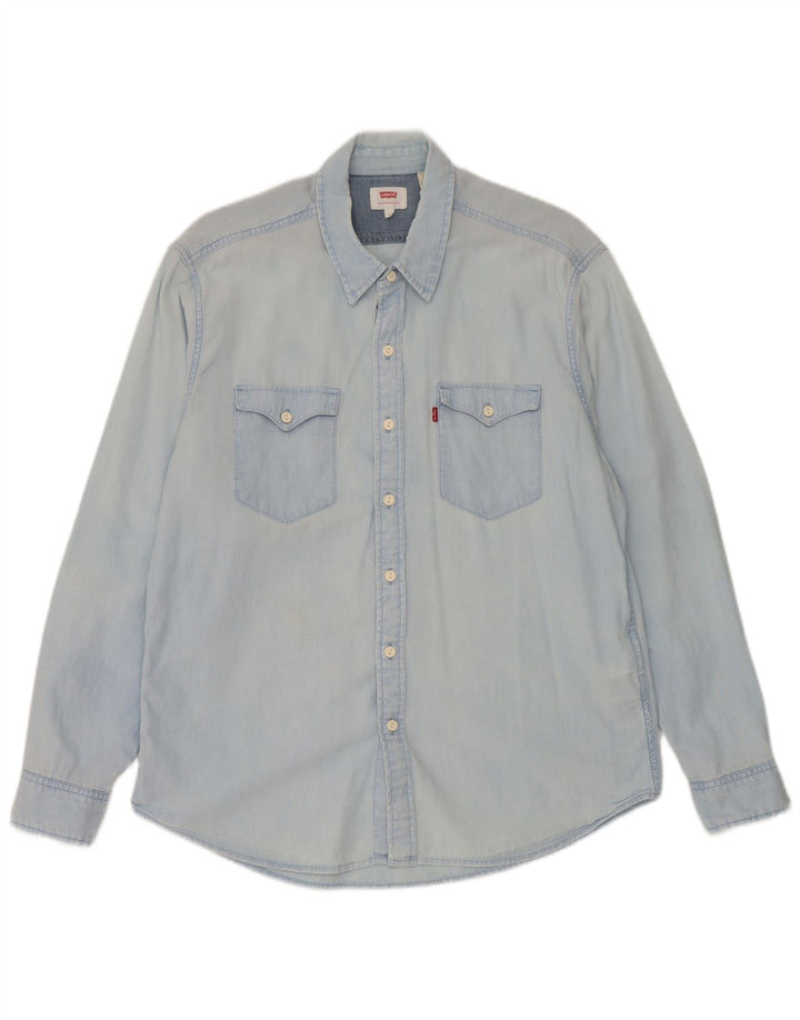 Levi's Denimskjorte til mænd, medium blå bomuld