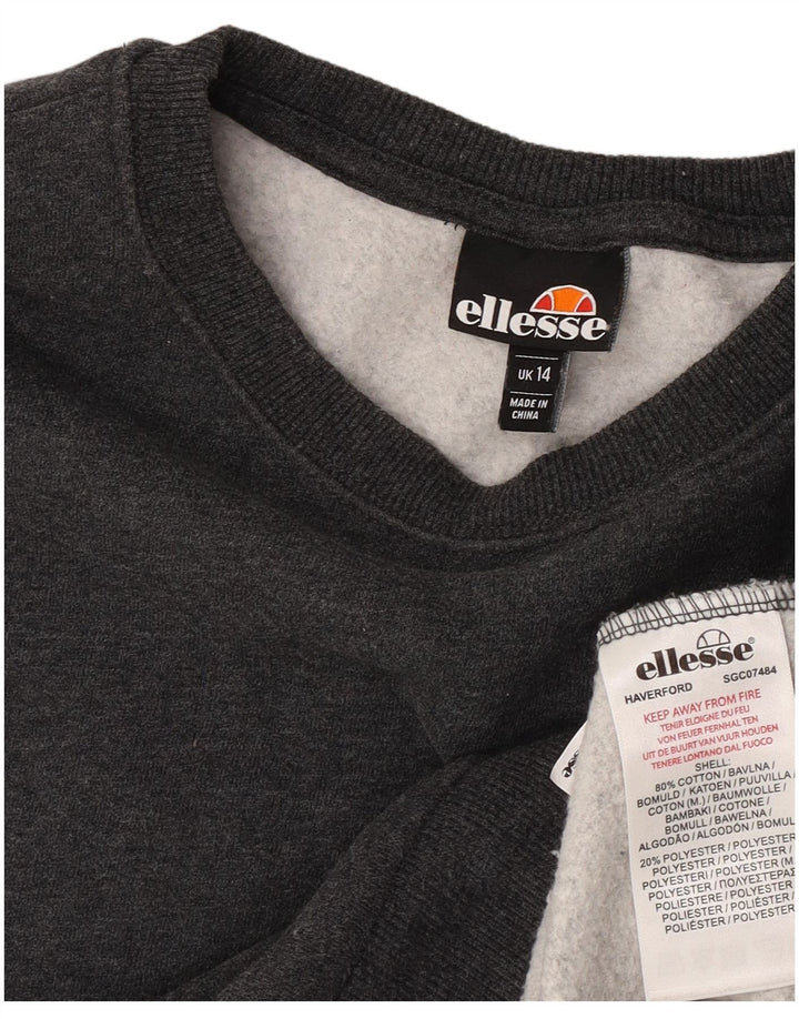 Ellesse Womens Sweatshirt Jumper UK 14 Large Grey Cotton