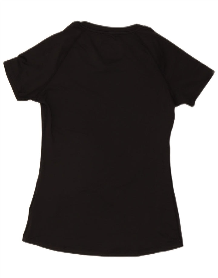 SUPERDRY Womens Graphic T-Shirt Top UK 10 Small Black Polyester