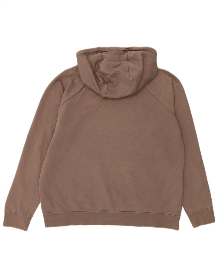 Nike Mens Hoodie Jumper Large Brown Cotton