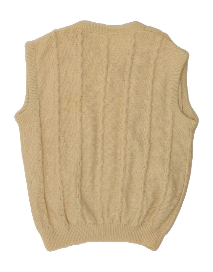 VINTAGE Mens Vest Tank Top Medium  Off White Vintage Vintage and Second-Hand Vintage from Messina Hembry 