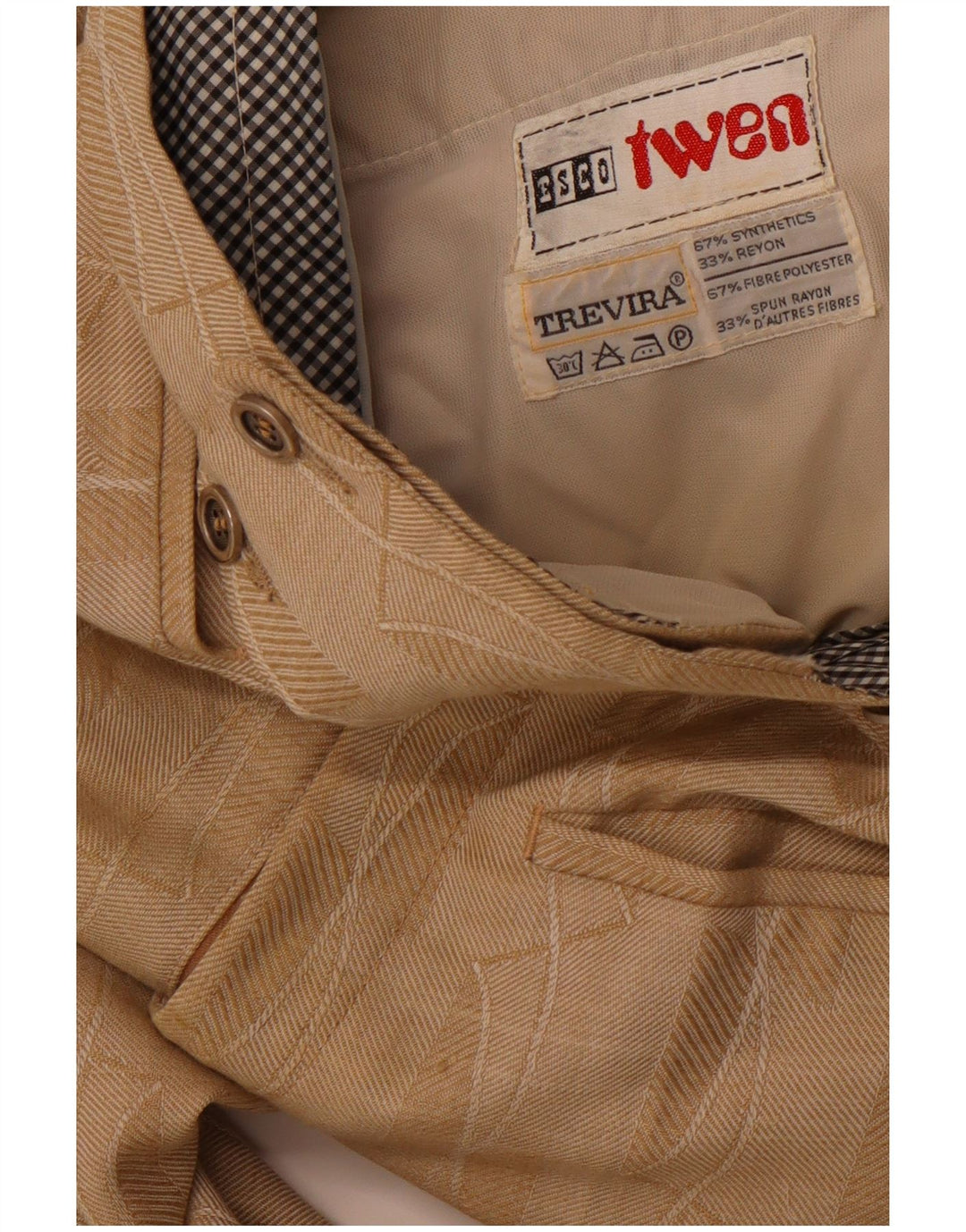 TREVIRA Womens Abstract Pattern Bootcut Suit Trousers W30 L31 Brown