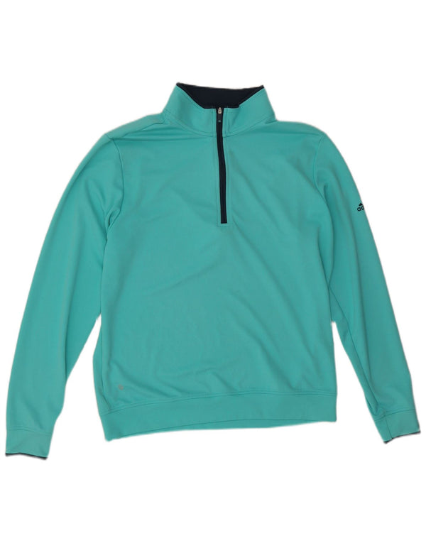 Adidas Herre Pullover med lynlåsudskæring Træningsdragt Top Medium turkis polyester