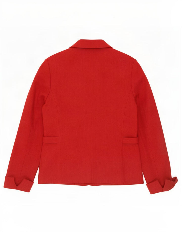 Frank Eden Veste blazer à 3 boutons pour femme UK 14 Large Rouge Polyester