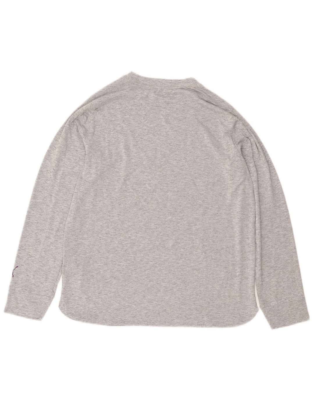 PUMA Womens Graphic Top Long Sleeve UK 14 Medium Grey Flecked Polyester