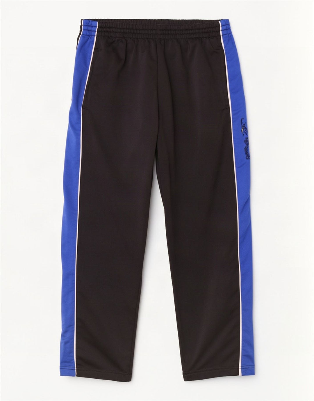 Pantaloni da tuta grafica Reebok da uomo Small in poliestere color block nero