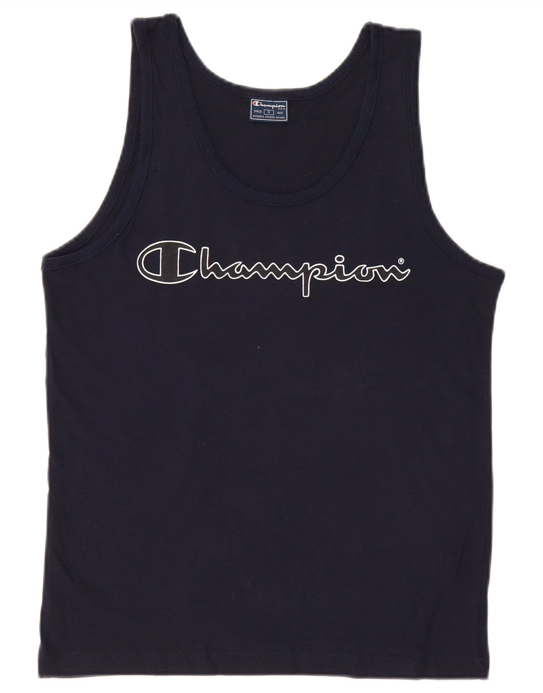 Champion Mens Graphic Vest Top Small Navy Blue Cotton