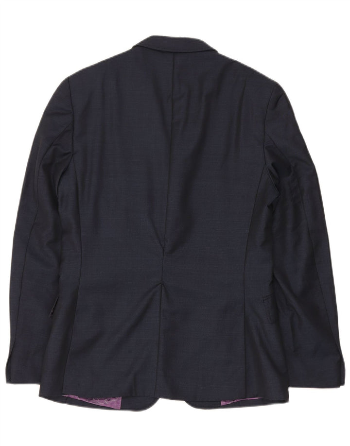 Ted Baker Mens 1 Button Blazer Jacket US 36 Small Navy Blue Wool