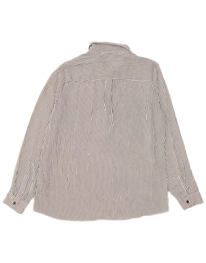 Oasis Damen-Pullover-Hemdbluse, Gr. 44, Größe L, Weiß, Nadelstreifen-Polyester