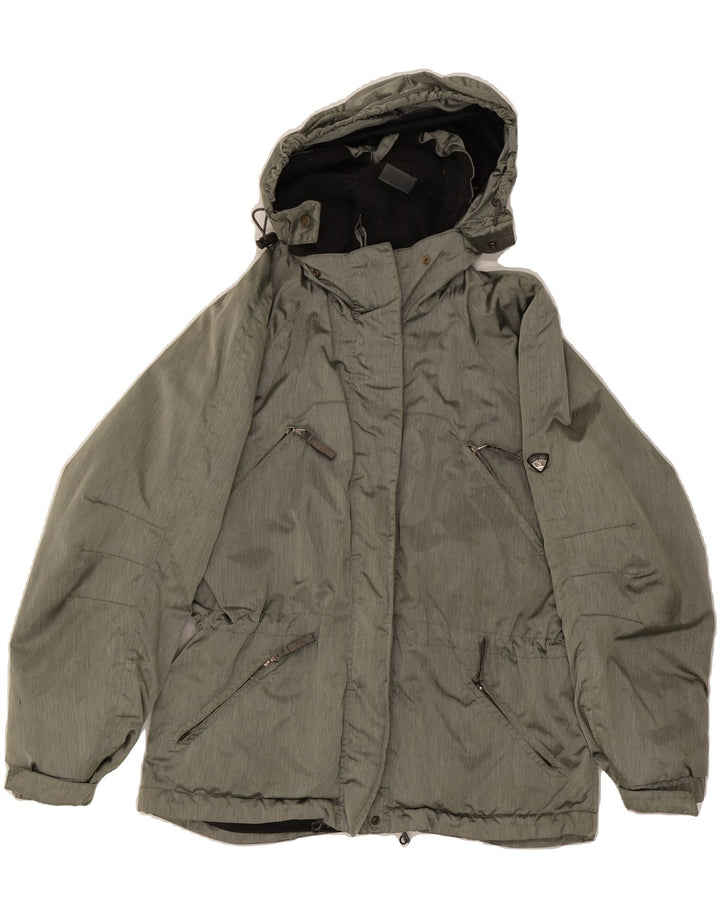POST CARD Womens Hooded Windbreaker Jacket UK 14 Medium Grey Winter Vintage Post Card and Second-Hand Post Card from Messina Hembry 