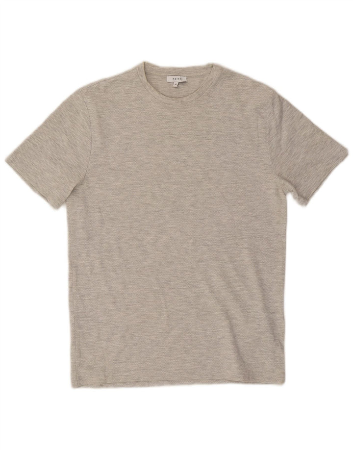 Reiss Herre T-shirt Top Medium Grey Flecked Bomuld