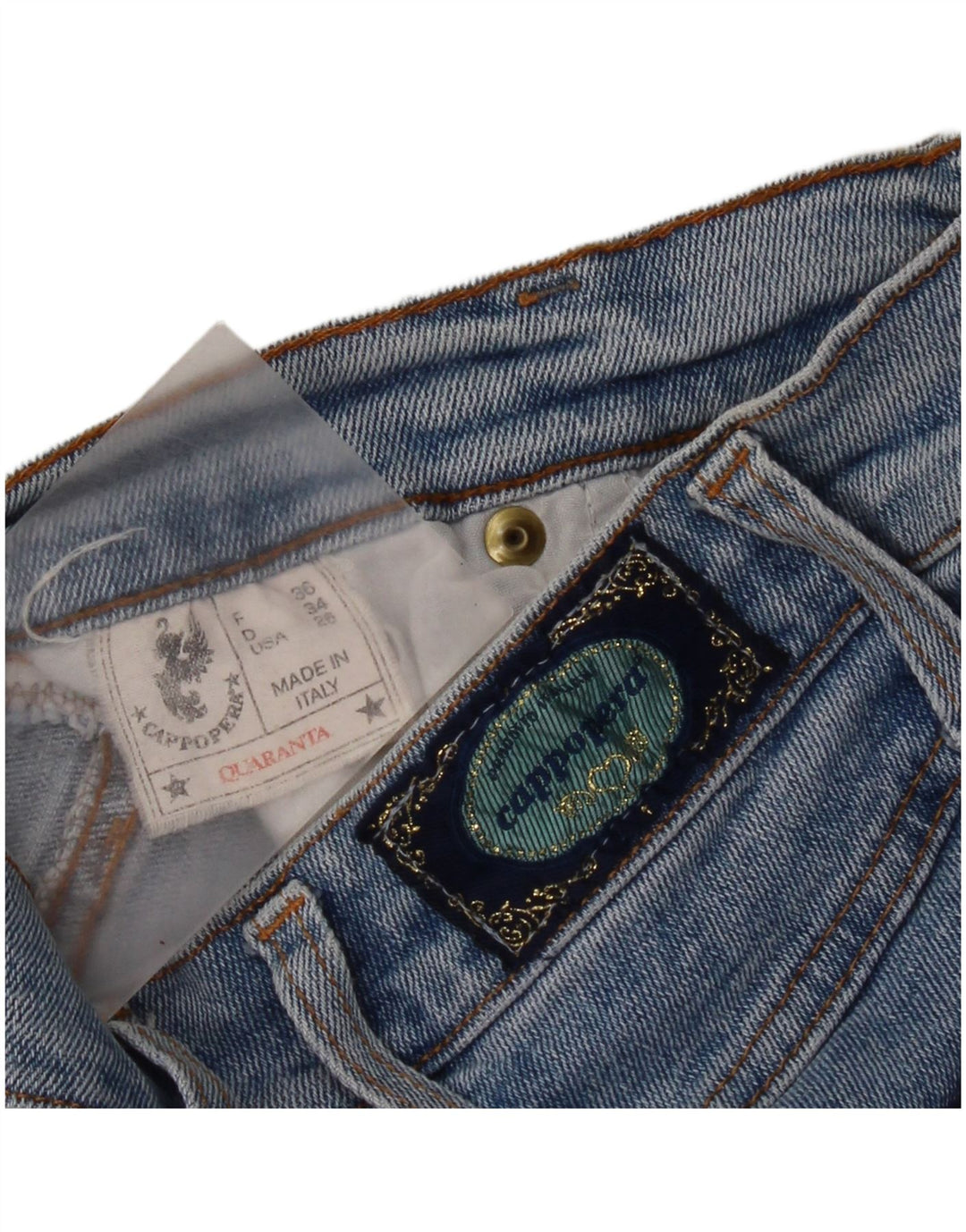 Cappopera Womens Slim Jeans W26 L25 Blue Cotton