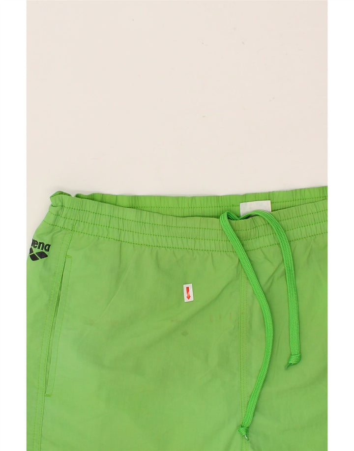 ARENA Mens Graphic Sport Shorts Large Green Vintage Arena and Second-Hand Arena from Messina Hembry 