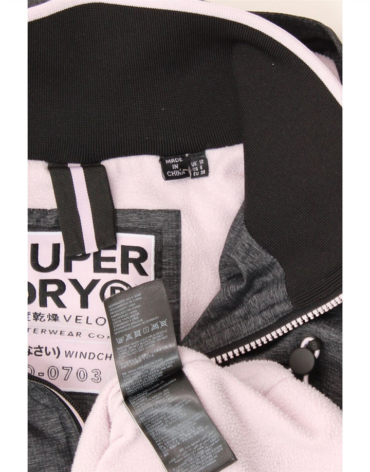 SUPERDRY Womens Windcheater Hooded Windbreaker Jacket UK 10 Small Grey Vintage Superdry and Second-Hand Superdry from Messina Hembry 