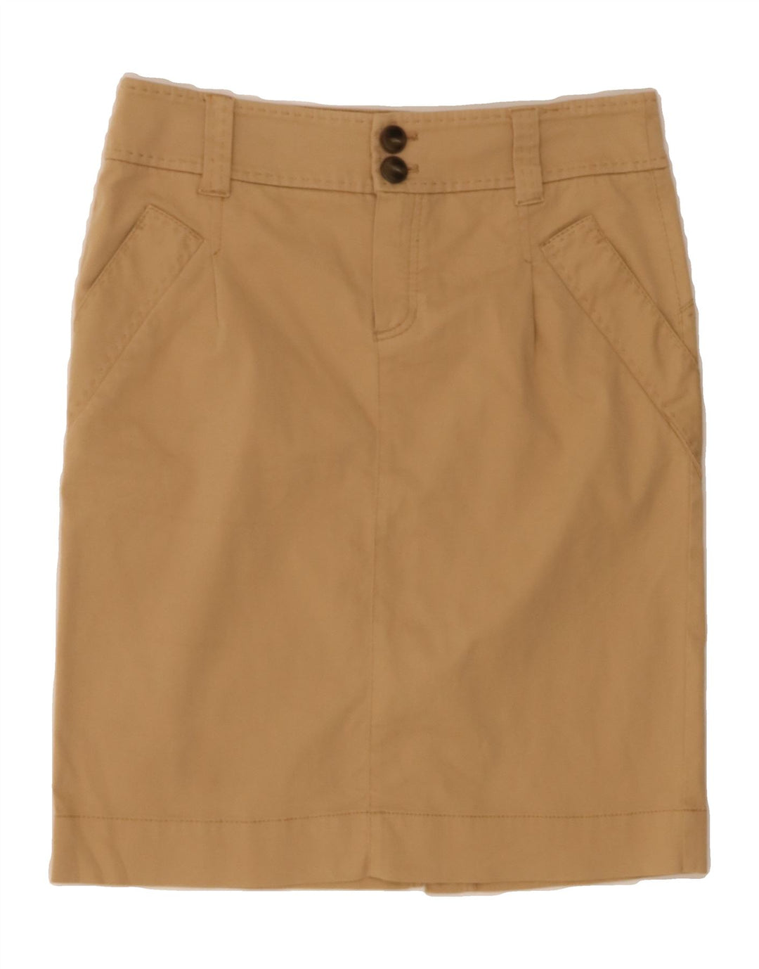 MASSIMO DUTTI Womens Straight Skirt EU 40 Medium W30  Beige Cotton Vintage Massimo Dutti and Second-Hand Massimo Dutti from Messina Hembry 