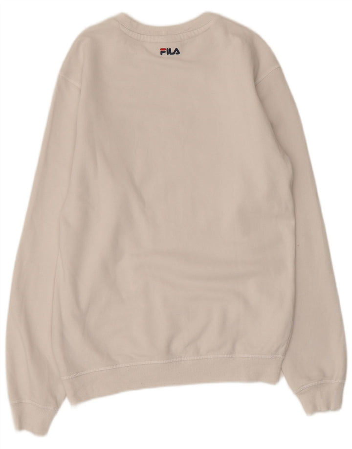 FILA Mens Graphic Sweatshirt Jumper XS White Cotton