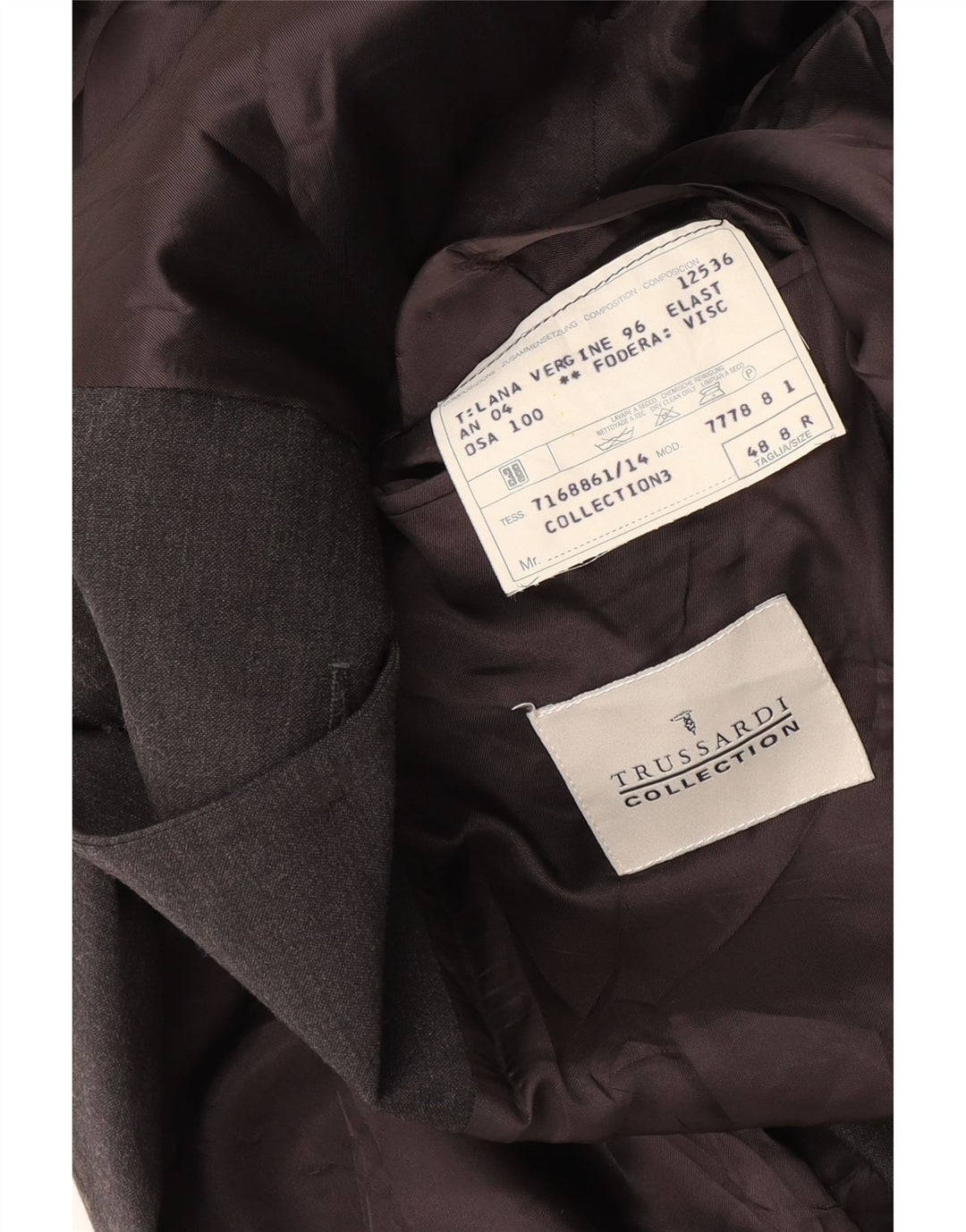 Trussardi Herren Longline 4-Knopf-Blazer IT 48 Mittelgrau