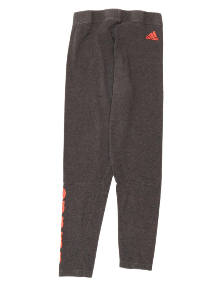 Adidas Womens Graphic Leggings UK 8 Small Grey Flecked