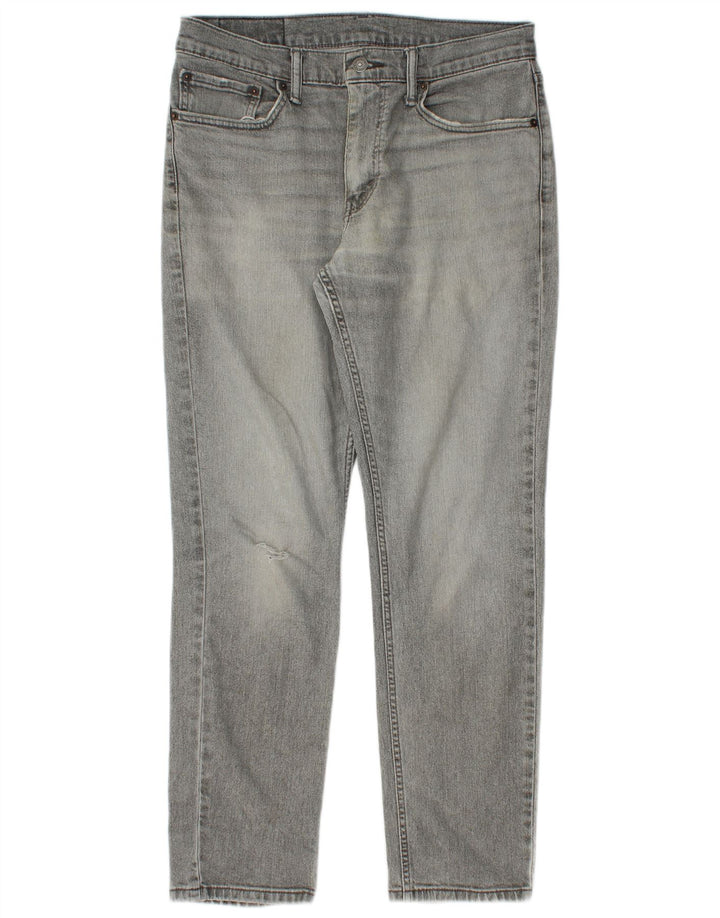 Levi's Mens 511 Distressed Slim Jeans 32 L30 Grey Cotton