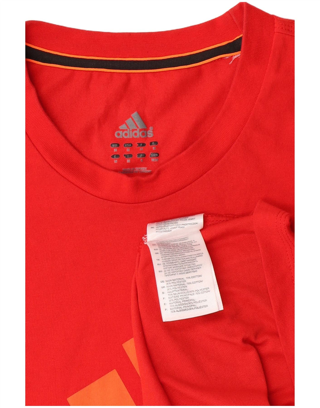Adidas Herren T-Shirt Top Mittelrote Baumwolle