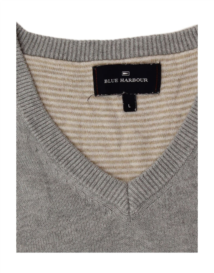 Marks & Spencer Mens Blue Harbour V-Neck Vest Tank Top Large Grey