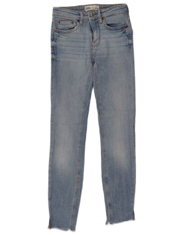Zara Jean skinny femme EU 34 2XS W24 L26 Bleu Coton