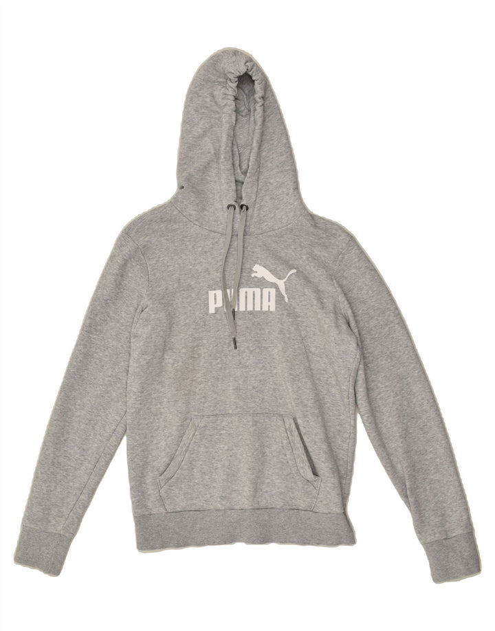 PUMA Womens Graphic Hoodie Jumper UK 10 Small Grey | Vintage Puma | Thrift | Second-Hand Puma | Used Clothing | Messina Hembry 