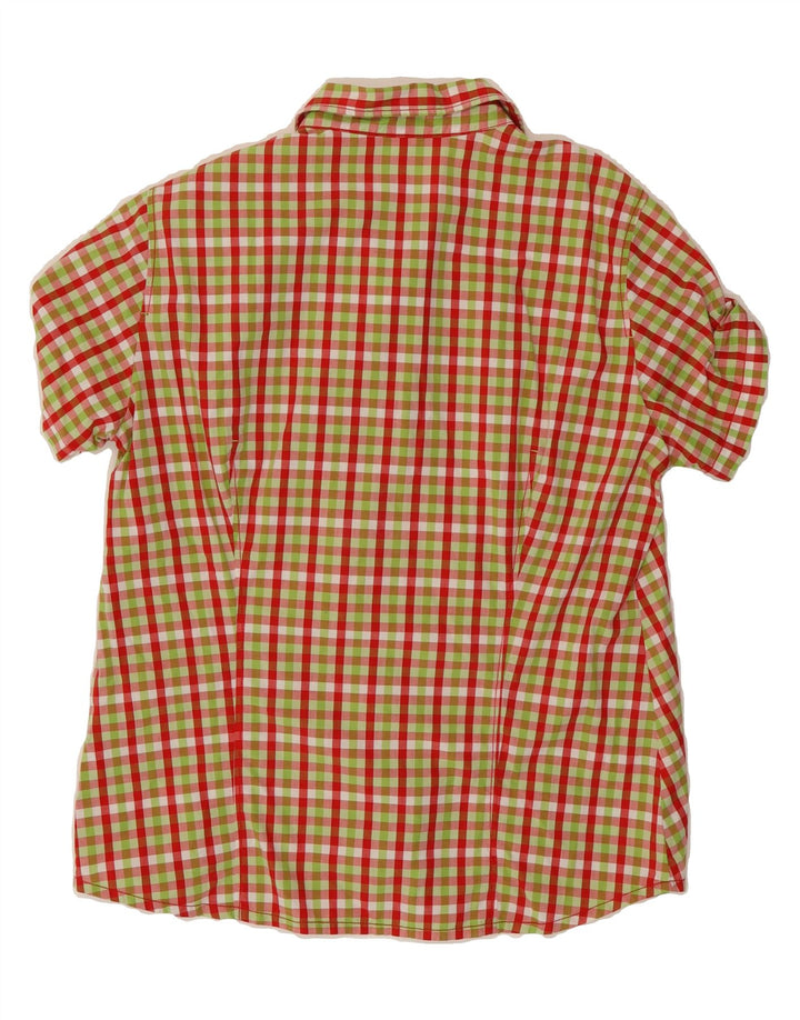 JACK WOLFSKIN Womens Short Sleeve Shirt UK 16 Large Multicoloured Gingham Vintage Jack Wolfskin and Second-Hand Jack Wolfskin from Messina Hembry 