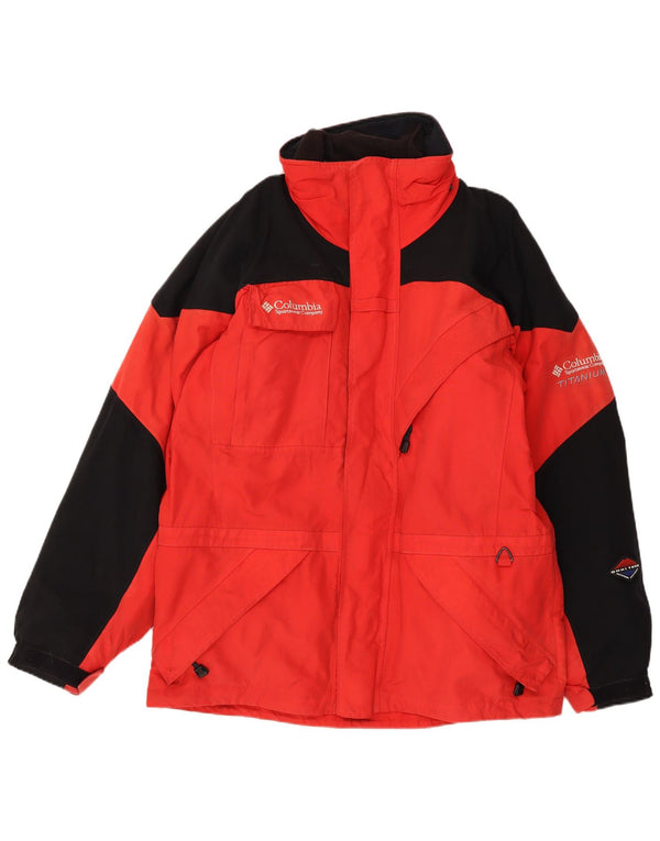 Giacca da sci grafica Columbia da uomo UK 40 Large Rosso Colourblock Poliestere