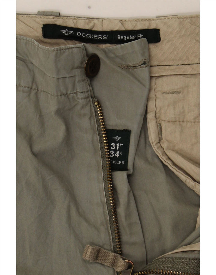 Pantaloni cargo da uomo vestibilità regolare Dockers W31 L34 kaki