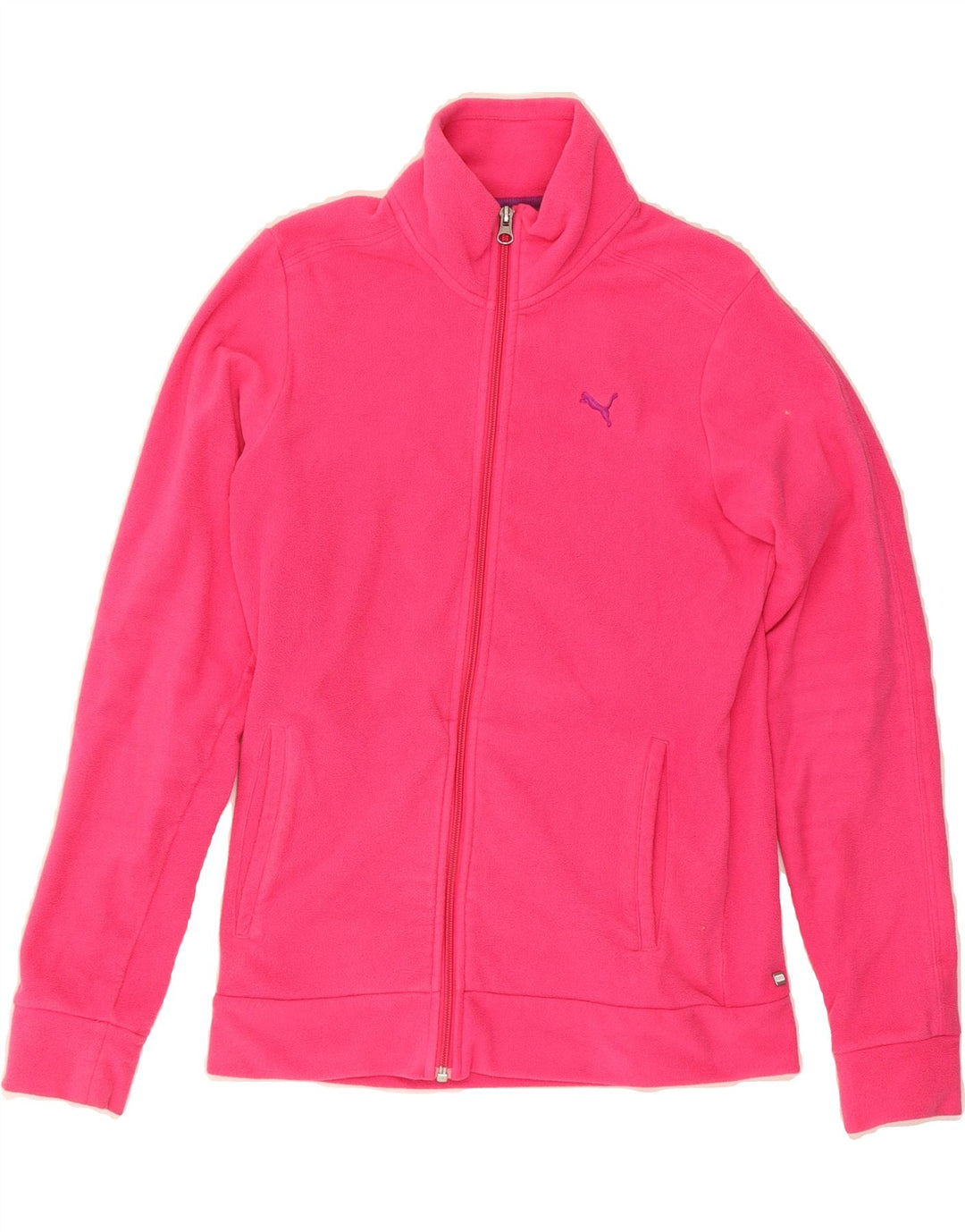 PUMA Girls Fleece Jacket 13-14 Years Pink Polyester Vintage Puma and Second-Hand Puma from Messina Hembry 