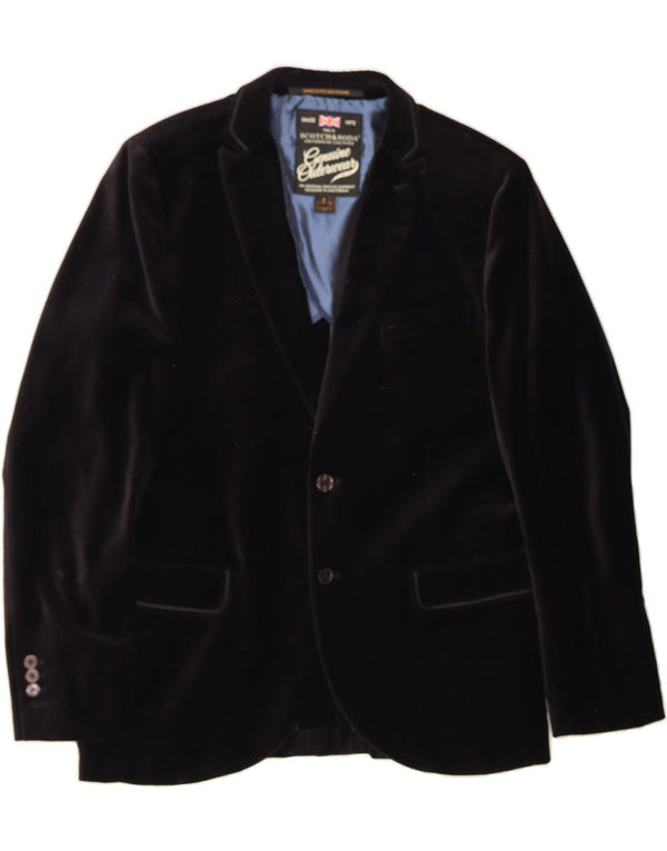 Jaqueta blazer masculina de veludo com 2 botões SCOTCH & SODA IT 52 XL algodão preto