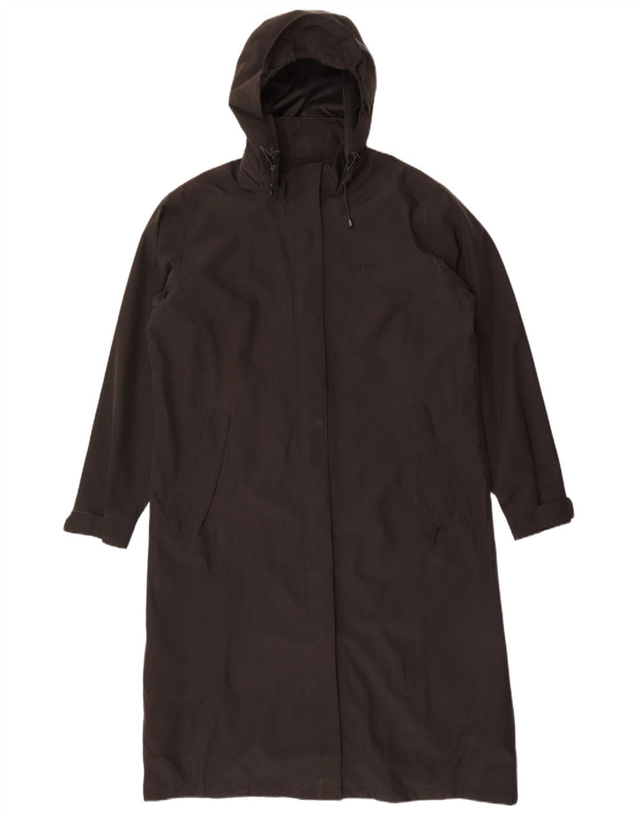 Rohan Womens Hooded Longline Raincoat UK 16 Large Black Polyester