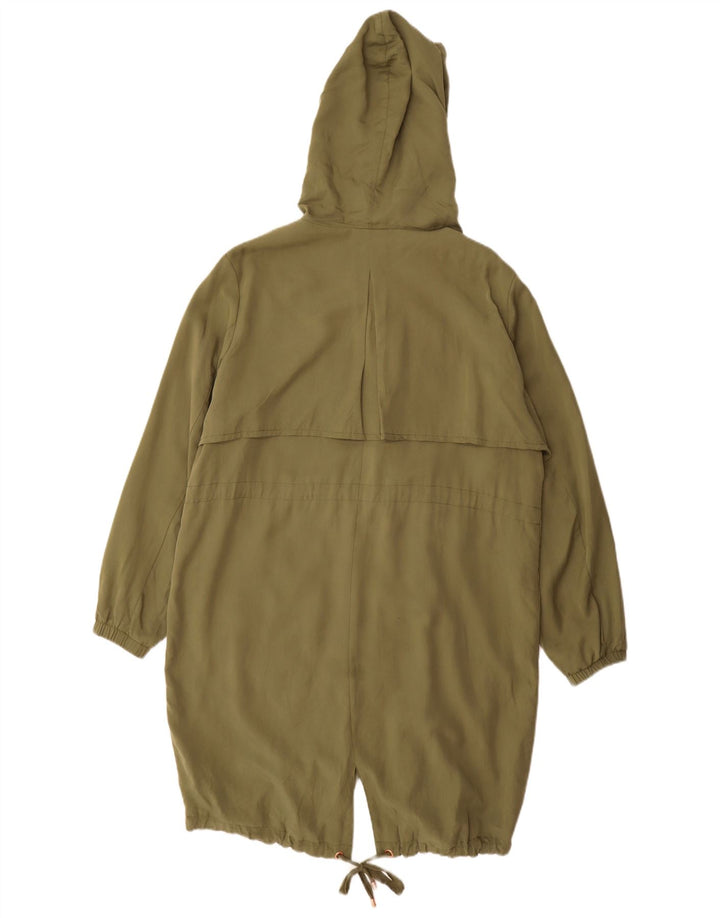 Marks & Spencer Womens Hooded Parka Jacket UK 16 Large Khaki Polyester