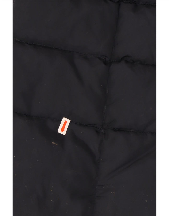 ARMANI JEANS Womens Hooded Padded Coat IT 42 Medium Black Polyester