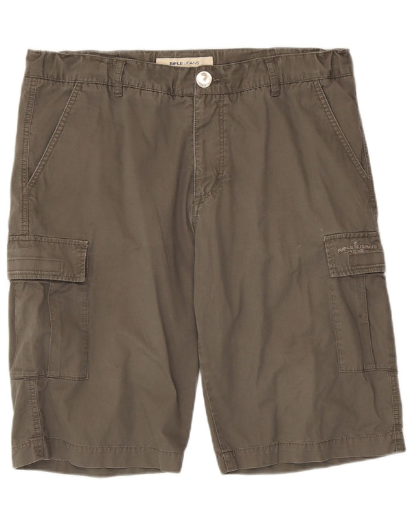 Rifle Mens Cargo Shorts W38 XL Algodão Cinza